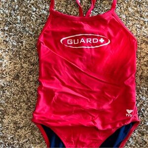 TYR Red Lifeguard Swimsuit